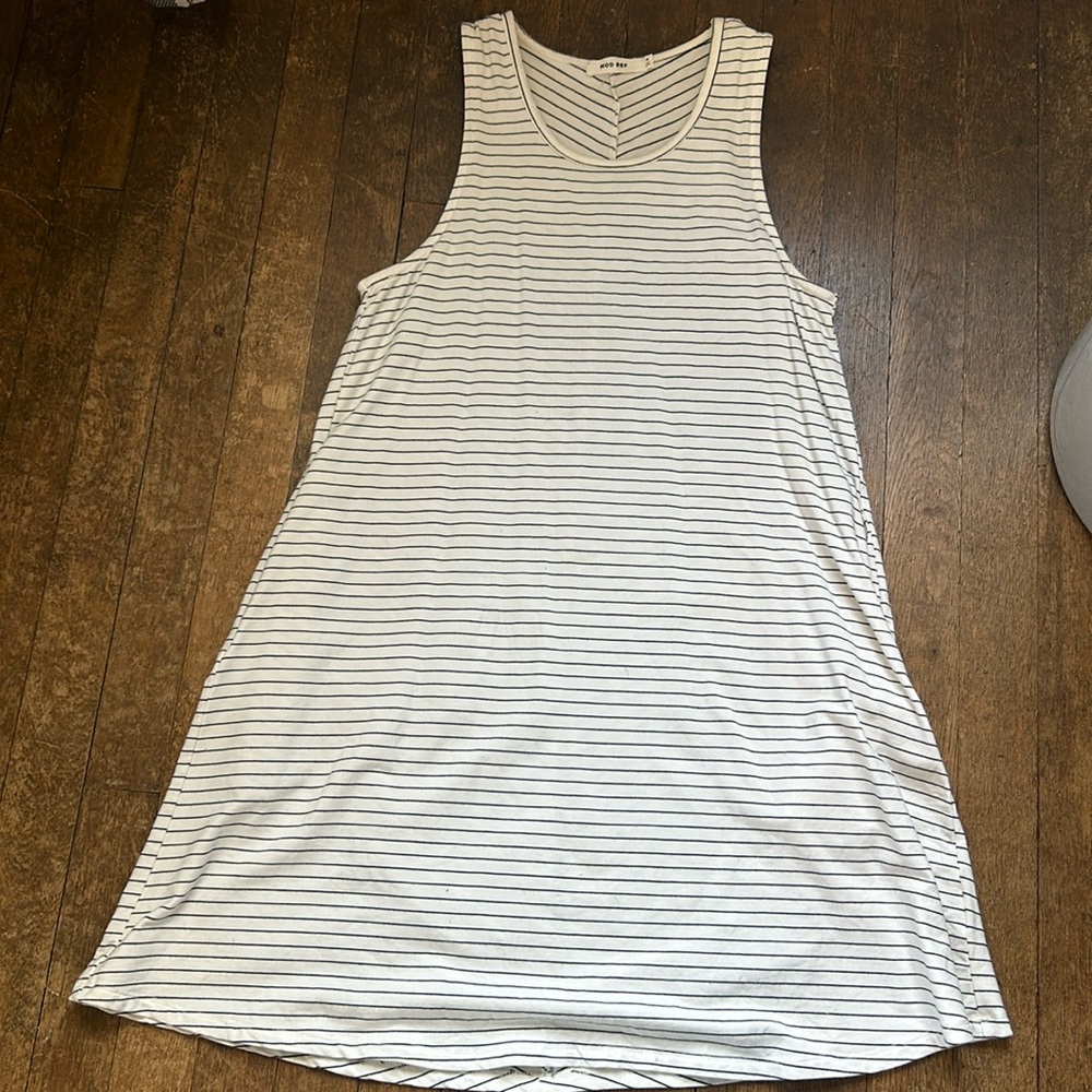Striped classic white and black dress